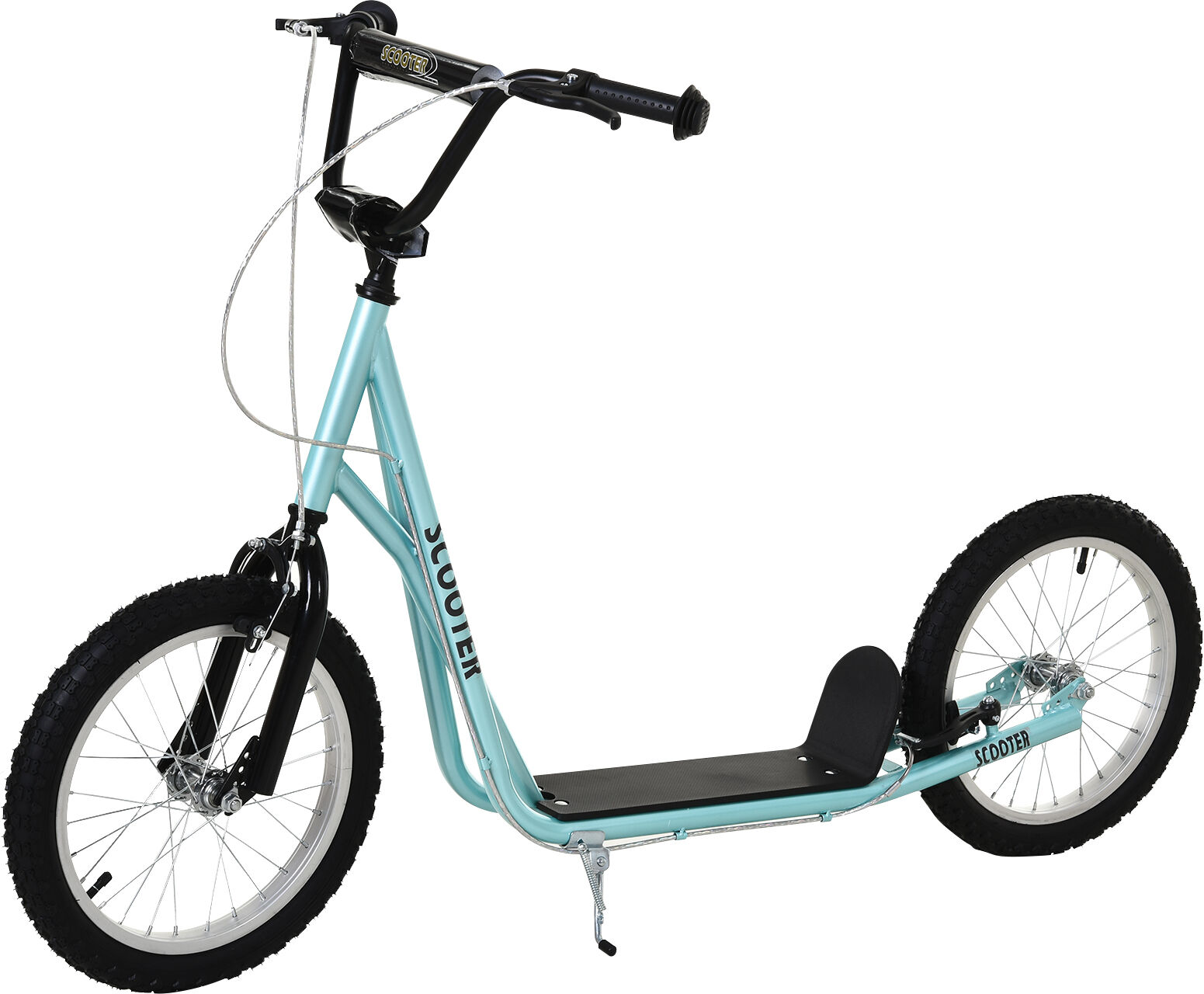 HOMCOM Kids Kick Scooter, Steel Frame, Adjustable Height, Smooth Ride, Safety Brakes, Blue