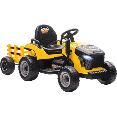AIYAPLAY 12V Ride on Tractor and Trailer with Remote Control, Music, Shifter, Start-Up Sound, for Kids Ages 3-8 Years, Yellow AIYAPLAY 12V Ride on Tractor and Trailer with Remote Control, Music, Shifter, Start-Up Sound, for Kids Ages 3-8 Years, Yellow
