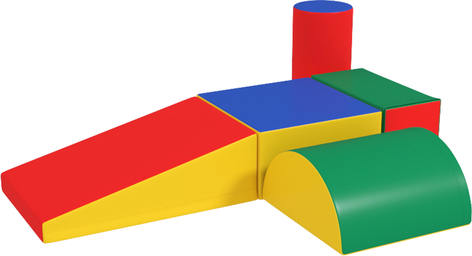 HOMCOM 5 Piece Soft Safe Foam Playset, Climb and Crawl Activity Toy for Toddlers, Multicolour Aosom UK