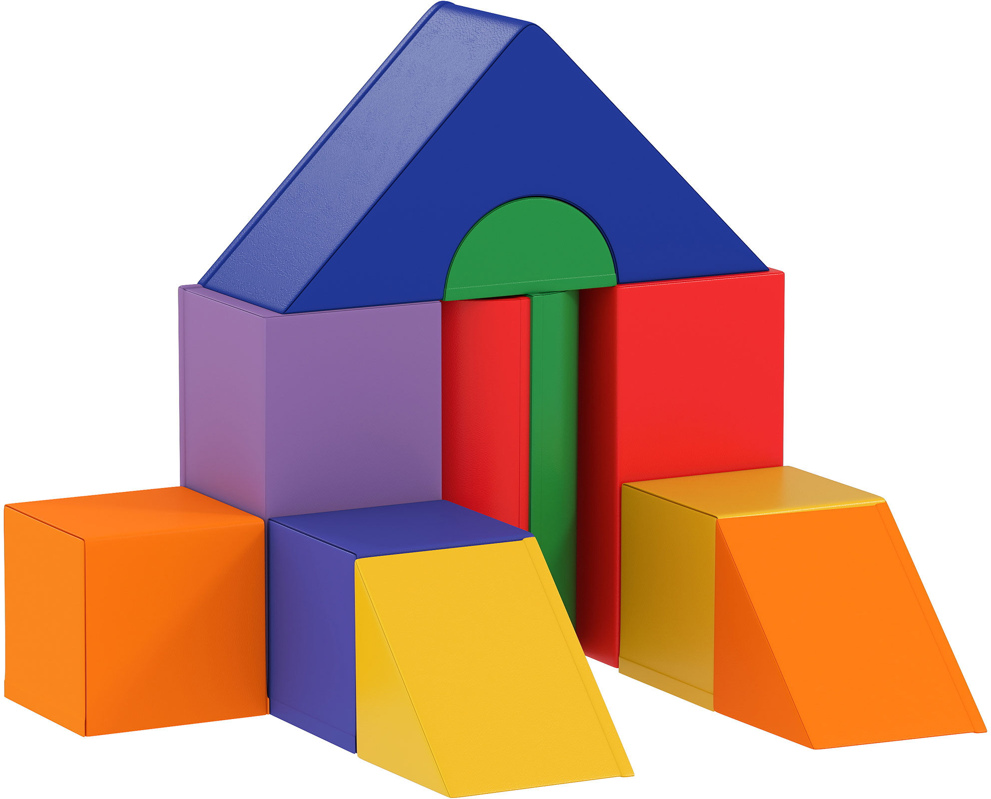 HOMCOM 11 Piece Soft Play Blocks Kids Climb and Crawl Gym Toy Foam Building and Stacking Blocks Non-Toxic Play Set Activity Toy Brick Aosom UK