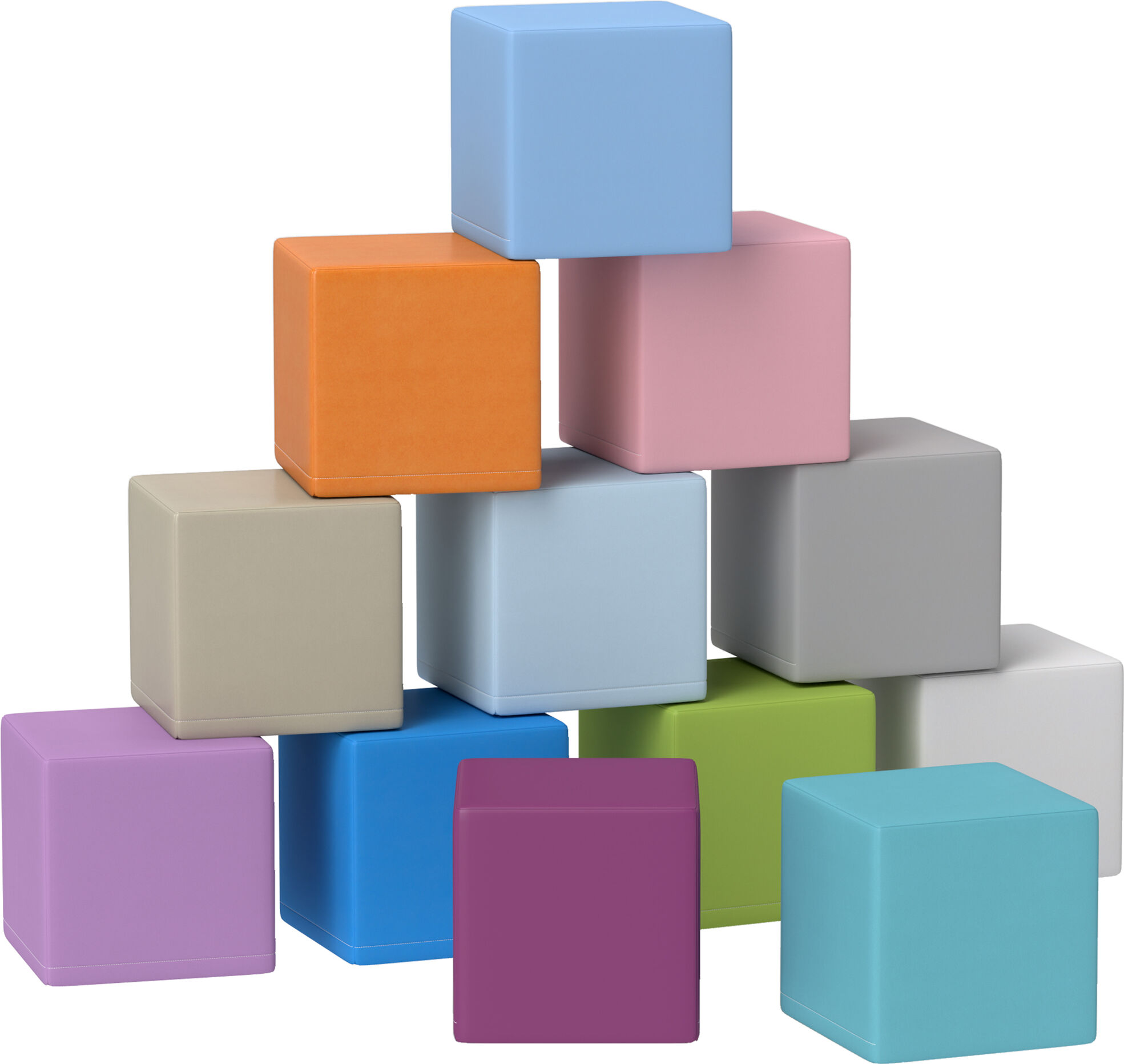 HOMCOM 12 PCs Soft Play Blocks, Soft Foam Toy, Building and Stacking Blocks for Kids, Multicoloured Aosom UK