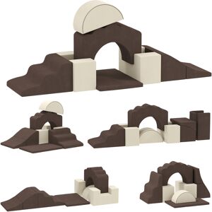 AIYAPLAY 7 Piece Kids Soft Play Set with Detachable Cover, Baby Indoor Climb and Crawl Foam Toy for Toddlers, Preschoolers, Brown AIYAPLAY 7 Piece Kids Soft Play Set with Detachable Cover, Baby Indoor Climb and Crawl Foam Toy for Toddlers, Preschoolers, Brown
