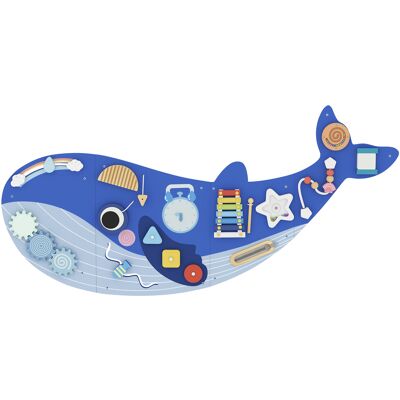 AIYAPLAY Whale Activity Wall Busy Board, 13 in 1 Montessori Inspired Sensory Wall Panel for Playroom Nursery Boys Girls 2+, Blue AIYAPLAY Whale Activity Wall Busy Board, 13 in 1 Montessori Inspired Sensory Wall Panel for Playroom Nursery Boys Girls 2+, Blue