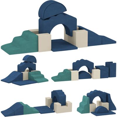 AIYAPLAY 7 Piece Kids Soft Play Set with Detachable Cover, Baby Indoor Climb and Crawl Foam Toy for Toddlers, Dark Blue AIYAPLAY 7 Piece Kids Soft Play Set with Detachable Cover, Baby Indoor Climb and Crawl Foam Toy for Toddlers, Dark Blue