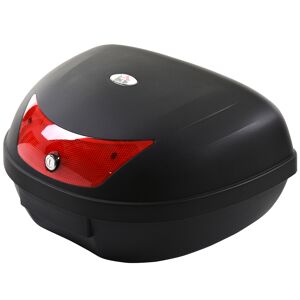 HOMCOM Motorcycle Trunk, 48L Travel Luggage Storage, Helmet Compatible, Secure Lock, Black