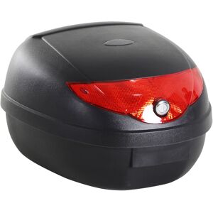 HOMCOM Motorcycle Top Box with Reflectors, 24L Luggage Case, Secure & Waterproof, Black/Red