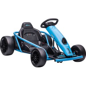 HOMCOM 24V Drift Go Kart for Kids with Drift Mode, 2 Speeds, Steering Wheel, Rechargeable Batteries, Blue Aosom UK HOMCOM 24V Drift Go Kart for Kids with Drift Mode, 2 Speeds, Steering Wheel, Rechargeable Batteries, Blue Aosom UK