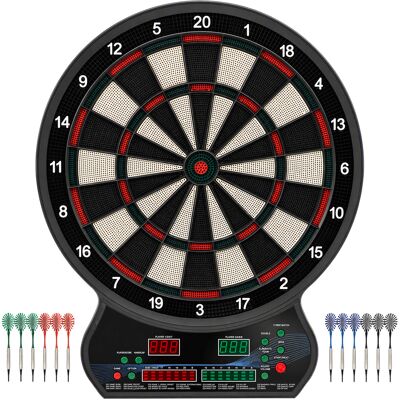 HOMCOM LED Dartboard Electronic Scoreboard 8 Players 27 Games Family Fun w/ 12 Darts 30 Heads Home Office Classic Game HOMCOM LED Dartboard Electronic Scoreboard 8 Players 27 Games Family Fun w/ 12 Darts 30 Heads Home Office Classic Game
