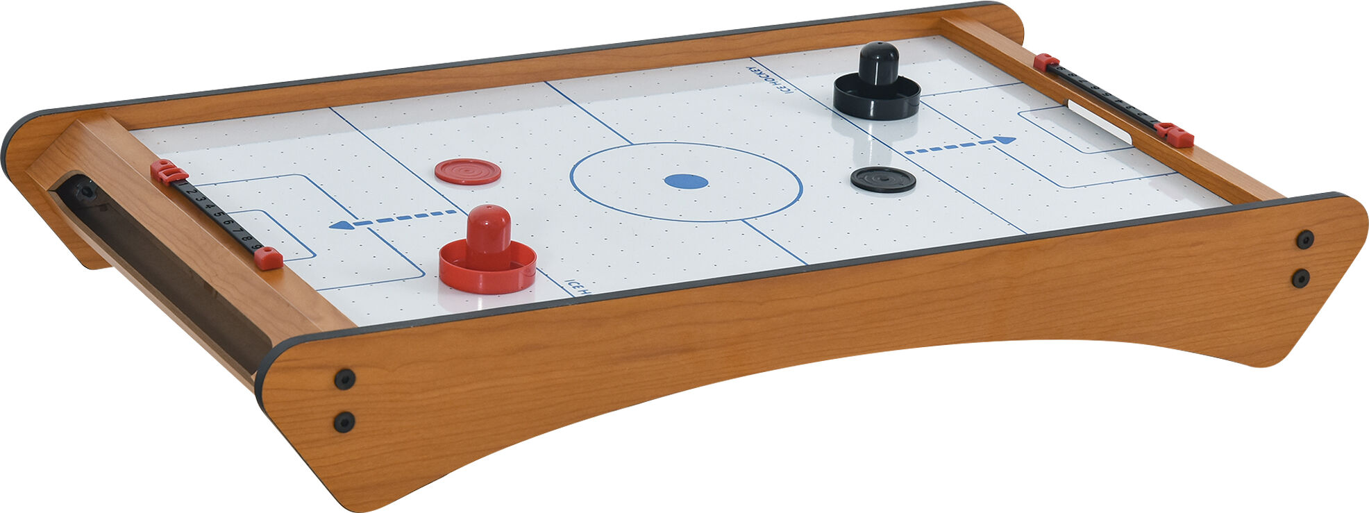 HOMCOM Mini Air Hockey Tabletop Game w/ 2 Pucks Pushers Fan Play Board Scoreboard Markings Portable Family Game Children Adults 8 Years+