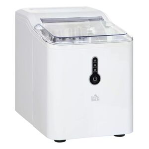 HOMCOM 12kg Ice Maker Machine   Counter Top Cube   Home Drink Equipment   1.5L Self Clean Function w/ Basket Freestanding Kitchen Office Dining-White