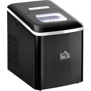 Ice Maker Countertop Portable Bullet Ice Cube Machine 12kg/24H Production Automatic Cleaning Visible Window Scoop and Basket Black by HOMCOM