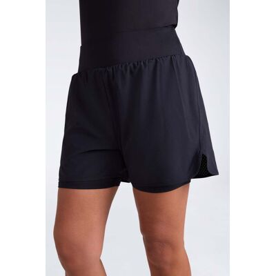Mountain Warehouse Double-Layer Womens Running Shorts - Black - Black - Size: 10 Mountain Warehouse Double-Layer Womens Running Shorts - Black - Black - Size: 10