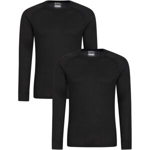 Mountain Warehouse Talus Mens Baselayer Top 2-Pack - Black - Black - Size: L Mountain Warehouse Talus Mens Baselayer Top 2-Pack - Black - Black - Size: L