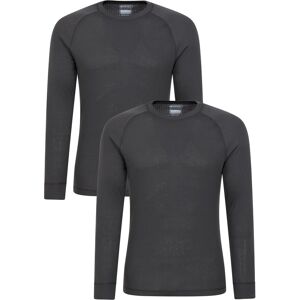 Mountain Warehouse Talus Mens Baselayer Top 2-Pack - Grey - Grey - Size: L Mountain Warehouse Talus Mens Baselayer Top 2-Pack - Grey - Grey - Size: L