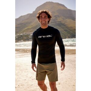 Animal Sonny Mens Logo Rash Vest - Black - Black - Size: S Animal Sonny Mens Logo Rash Vest - Black - Black - Size: S