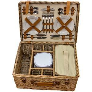 Red Hamper Blenheim Deluxe Fitted Picnic Basket Brown 4 Person - Picnic Basket Red Hamper Blenheim Deluxe Fitted Picnic Basket Brown 4 Person - Picnic Basket