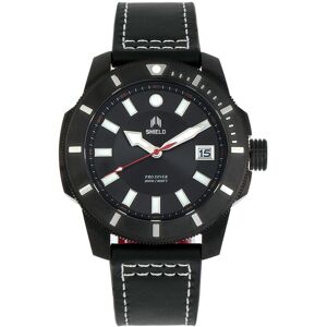 Shield Shaw Mens Leather Band Diver Watch with Date - - Size: ONESIZE Shield Shaw Mens Leather Band Diver Watch with Date - - Size: ONESIZE