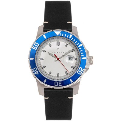 Nautis Dive Pro 200 Leather-band Deep Diving Watch W/date - - Size: ONESIZE Nautis Dive Pro 200 Leather-band Deep Diving Watch W/date - - Size: ONESIZE