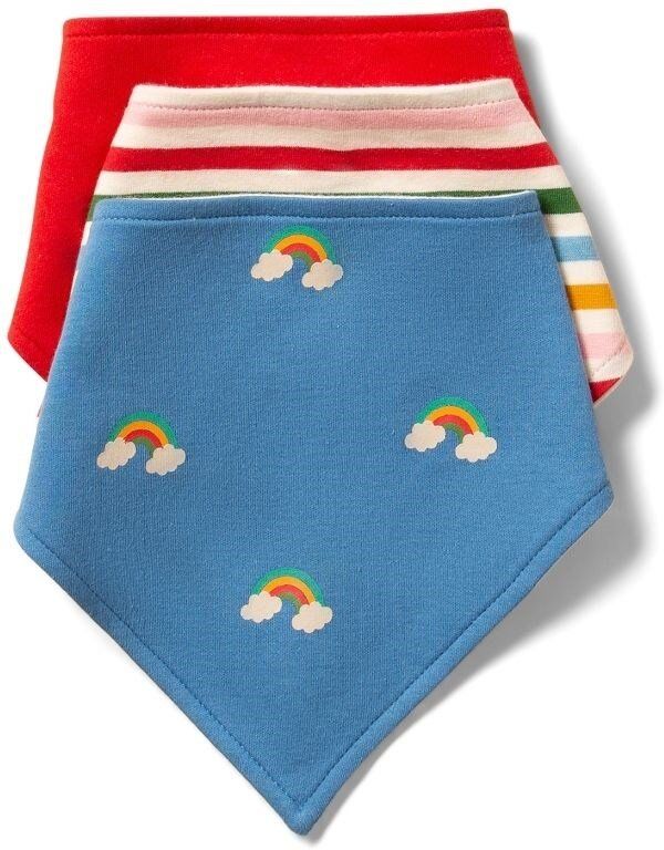 Little Green Radicals Baby Rainbow 100% Organic Cotton Bib Set 3 Pack - - Size: ONESIZE