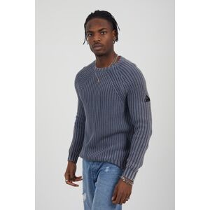 Brave Soul Cotton Crew Neck Mens Acid Wash Rib Knit Jumper - Brave Soul Cotton Crew Neck Mens Acid Wash Rib Knit Jumper -