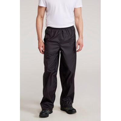Mountain Warehouse Pakka Mens Waterproof Overtrousers - Black - Black - Size: 4XL Mountain Warehouse Pakka Mens Waterproof Overtrousers - Black - Black - Size: 4XL