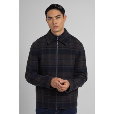 Steel & Jelly Malham Mens Check Wool Blend Harrington Jacket - - Size: L Steel & Jelly Malham Mens Check Wool Blend Harrington Jacket - - Size: L