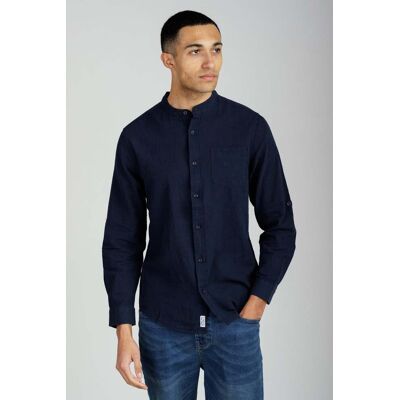 Tokyo Laundry Linen Blend Mens Long Sleeve Grandad Shirt - - Size: XL Tokyo Laundry Linen Blend Mens Long Sleeve Grandad Shirt - - Size: XL