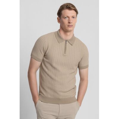 Steel & Jelly Mens Stripe Textured Short Sleeve Polo Shirt - Steel & Jelly Mens Stripe Textured Short Sleeve Polo Shirt -
