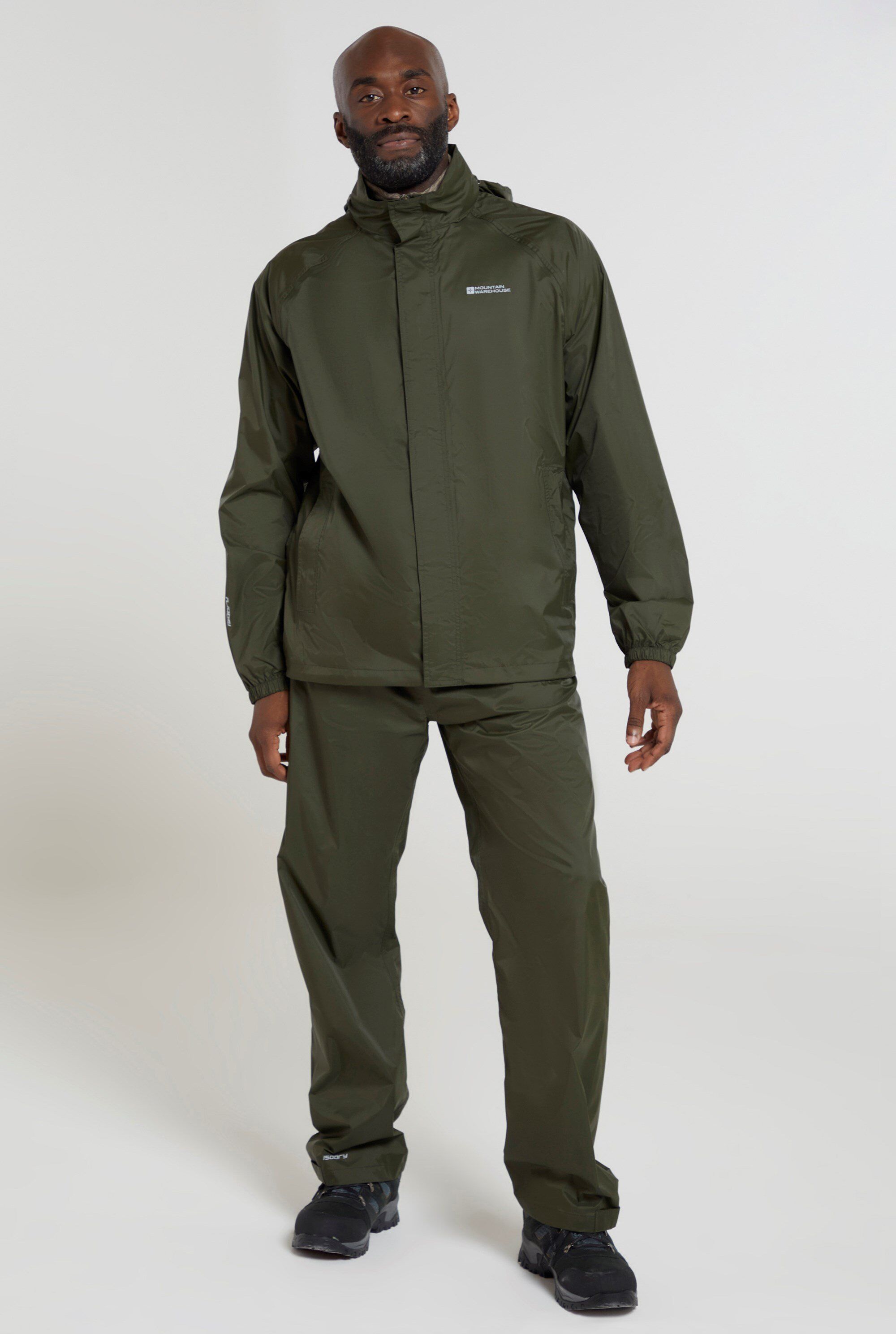 Mountain Warehouse Pakka Mens Waterproof Overtrousers - Green - Green - Size: XS