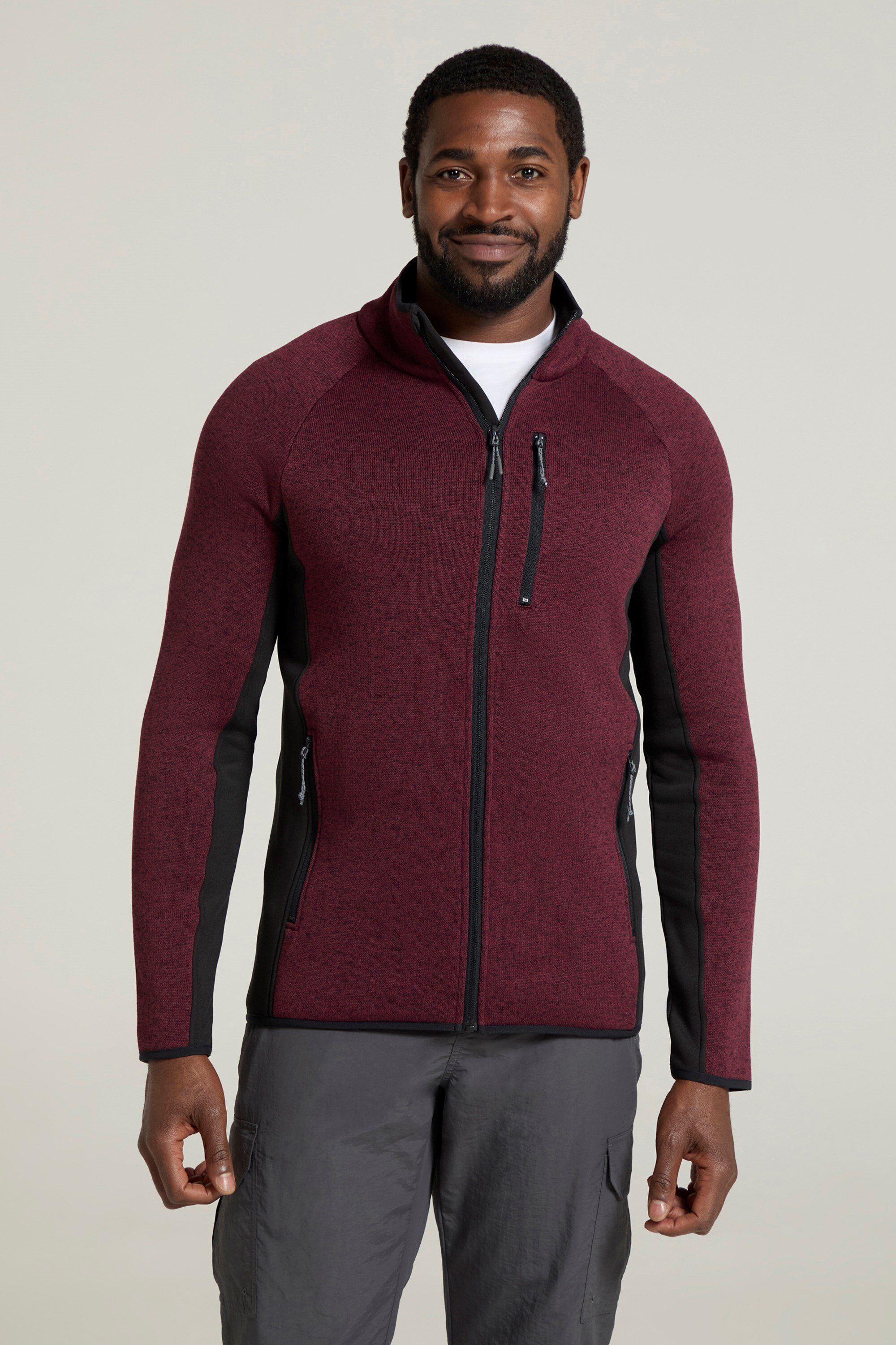 Mountain Warehouse Treston Mens Full-Zip Fleece Jacket - Burgundy - Burgundy - Size: S