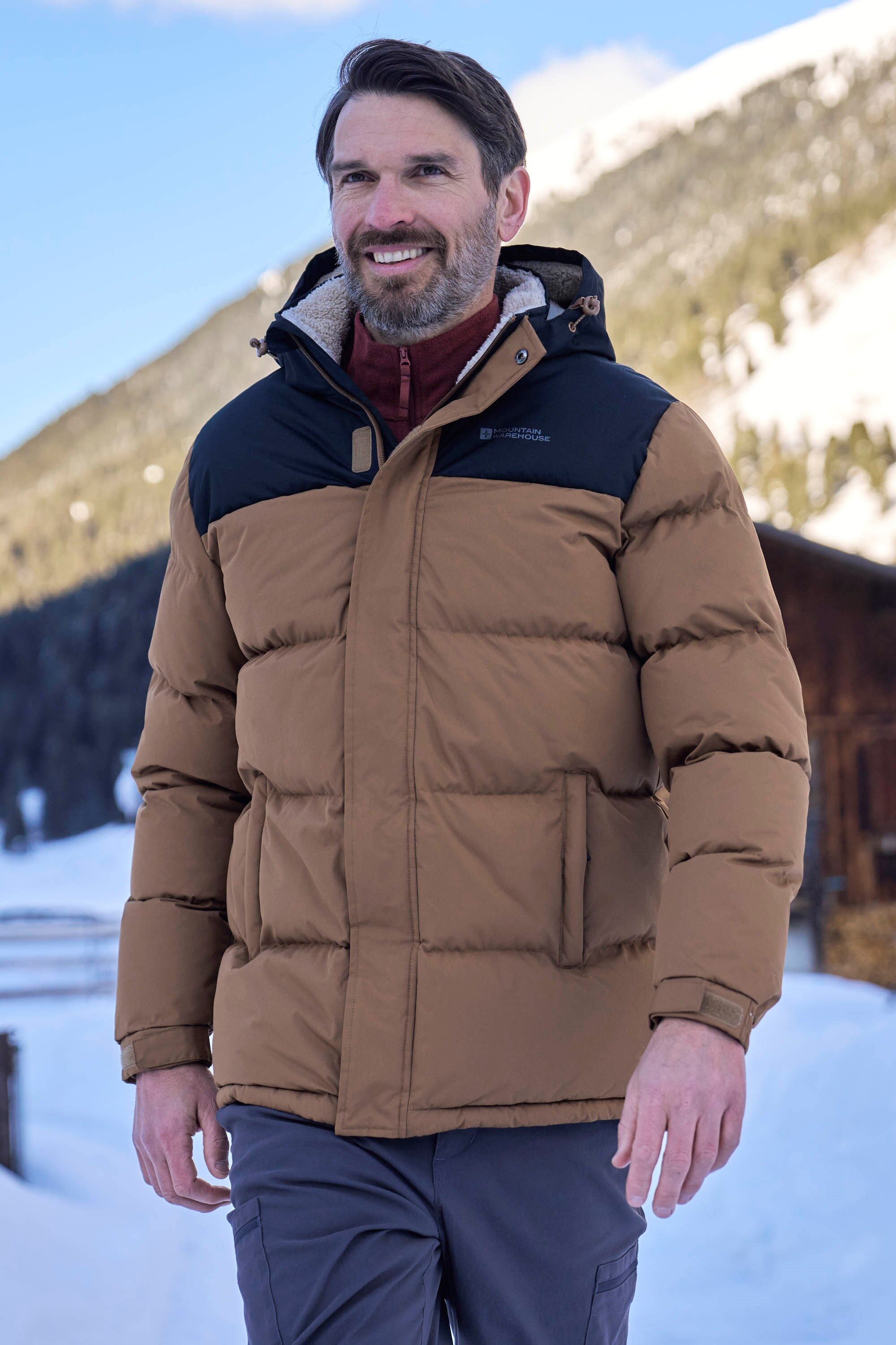 Mountain Warehouse Snow Borg Lined Mens Padded Jacket - Orange - Orange - Size: S