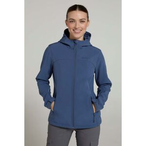 Mountain Warehouse Exodus Womens Water Resistant Softshell Jacket - Blue - Blue - Size: 8 Mountain Warehouse Exodus Womens Water Resistant Softshell Jacket - Blue - Blue - Size: 8