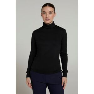 Mountain Warehouse Meribel Womens Cotton Roll Neck Top - Black - Black - Size: 12 Mountain Warehouse Meribel Womens Cotton Roll Neck Top - Black - Black - Size: 12