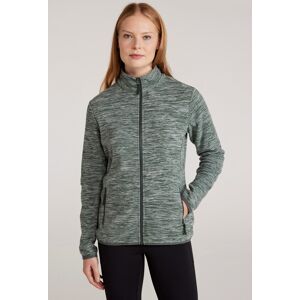Mountain Warehouse Snowdon Melange II Womens Full-Zip Fleece - Green - Green - Size: 12 Mountain Warehouse Snowdon Melange II Womens Full-Zip Fleece - Green - Green - Size: 12