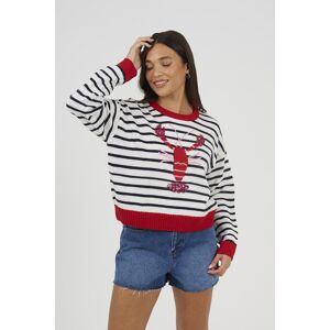 Brave Soul Stripe Sequin Womens Lobster Jumper - - Size: L Brave Soul Stripe Sequin Womens Lobster Jumper - - Size: L