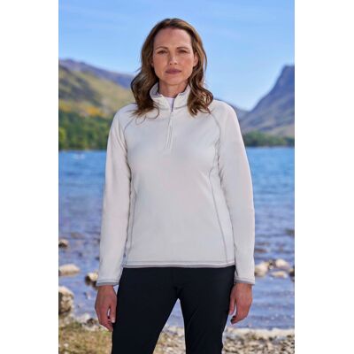 Mountain Warehouse Montana Womens Half-Zip Fleece - Beige - Beige - Size: 18 Mountain Warehouse Montana Womens Half-Zip Fleece - Beige - Beige - Size: 18