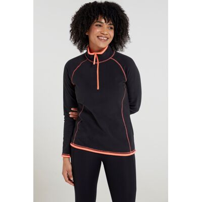 Mountain Warehouse Montana Womens Half-Zip Fleece - Black - Black - Size: 14 Mountain Warehouse Montana Womens Half-Zip Fleece - Black - Black - Size: 14