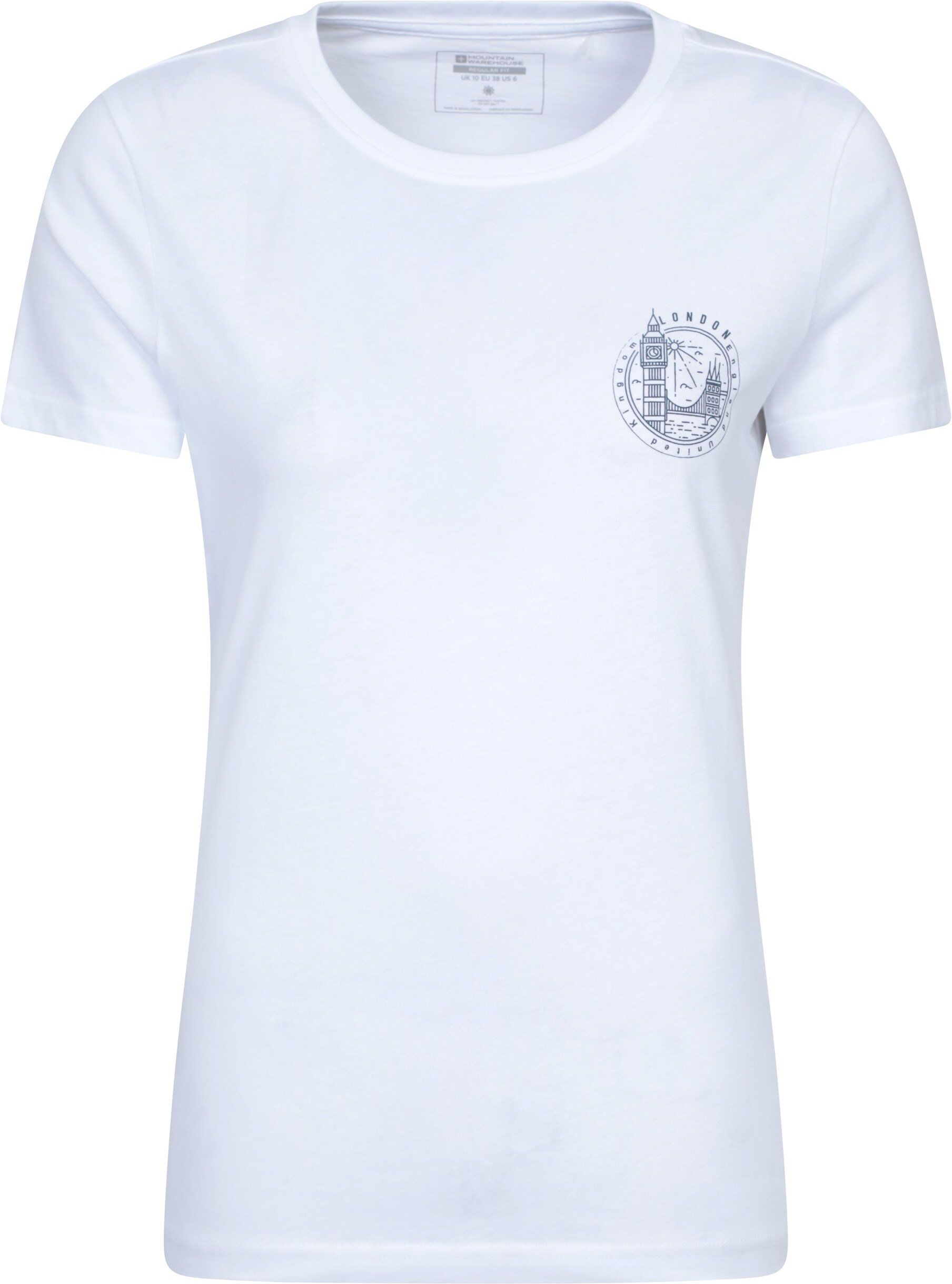Mountain Warehouse London Graphic Womens Short Sleeve Tee - White - White - Size: 20