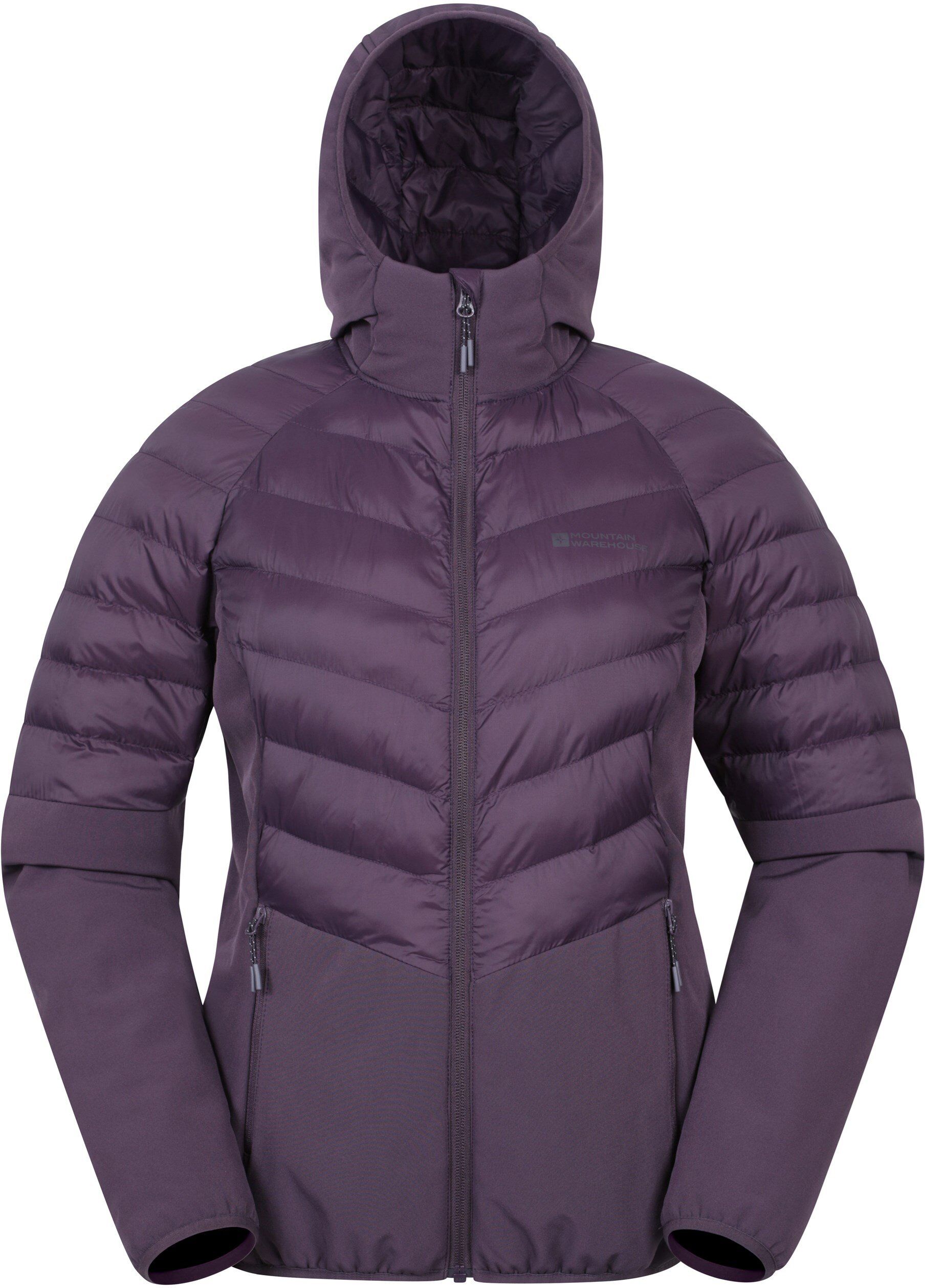 Mountain Warehouse Agile Womens Hybrid Softshell Padded Jacket - Purple - Purple - Size: 8