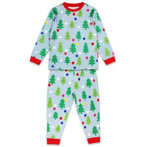 Toby Tiger Kids 100% Cotton Christmas Tree Print Pyjamas - Toby Tiger Kids 100% Cotton Christmas Tree Print Pyjamas -