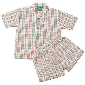 Little Green Radicals Check Kids 100% Organic Cotton Button Pyjama Set - Little Green Radicals Check Kids 100% Organic Cotton Button Pyjama Set -