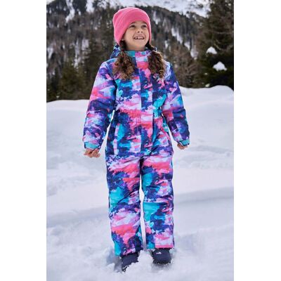 Mountain Warehouse Cloud Printed Kids All in One Waterproof Snowsuit - Purple - Purple - Size: 13y Mountain Warehouse Cloud Printed Kids All in One Waterproof Snowsuit - Purple - Purple - Size: 13y