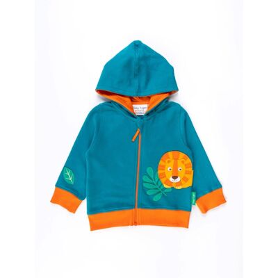 Toby Tiger Kids 100% Cotton Lion Applique Hoodie - Toby Tiger Kids 100% Cotton Lion Applique Hoodie -