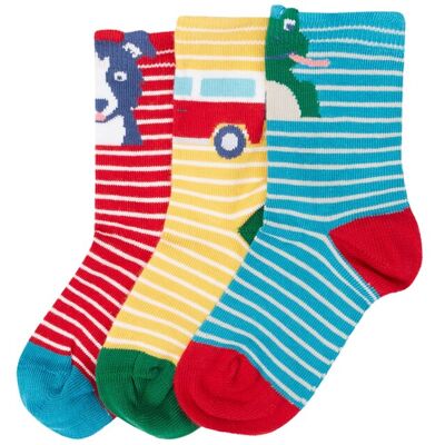 Frugi Baby 90% Organic Cotton Little Socks 3 Pack - - Size: 0-6m Frugi Baby 90% Organic Cotton Little Socks 3 Pack - - Size: 0-6m