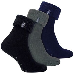 THMO Mens 3 Pack Thermal Slipper Bed Socks - - Size: 6-8 THMO Mens 3 Pack Thermal Slipper Bed Socks - - Size: 6-8
