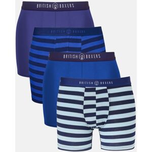 British Boxers Mens Four-Pack Bamboo Stretch Trunks - British Boxers Mens Four-Pack Bamboo Stretch Trunks -
