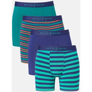 British Boxers Mens Four-Pack Bamboo Stretch Trunks - British Boxers Mens Four-Pack Bamboo Stretch Trunks -