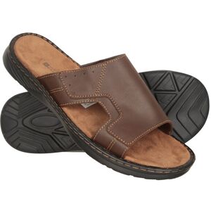 Mountain Warehouse Casual Leather Comfort Slip On Sandal - Brown