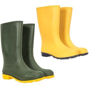 Mountain Warehouse Plain Kids Wellies - 2-Pack - Green - Green - Size: 1 Mountain Warehouse Plain Kids Wellies - 2-Pack - Green - Green - Size: 1