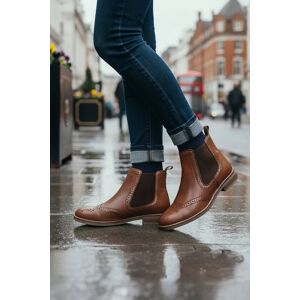 Silver Street London Fiona Womens Leather Brogue Chelsea Boots - - Size: 7 Silver Street London Fiona Womens Leather Brogue Chelsea Boots - - Size: 7
